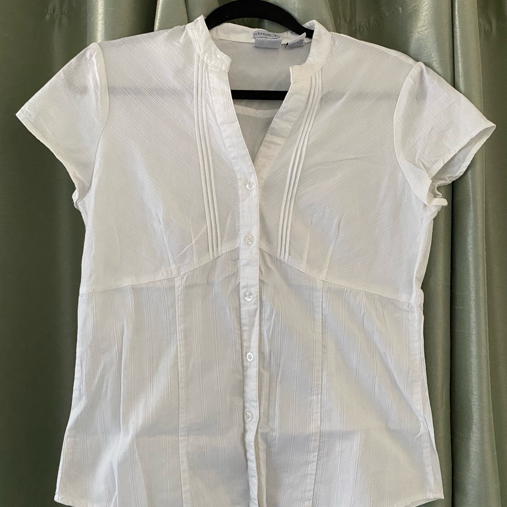 Chic White Button Down Blouse